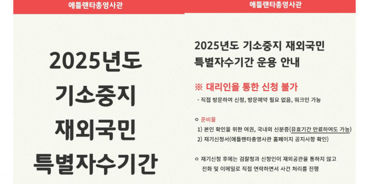 기소중지 재외국민 특별자수기간 운용