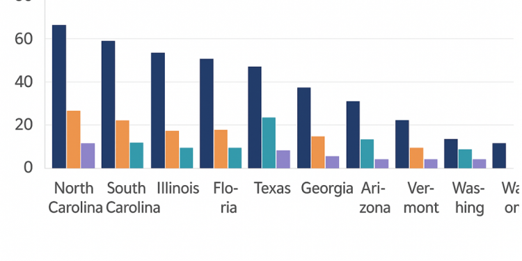 노스 & 사우스 캐롤라이나주, 미국 이주 러시의 새 중심지로 부상