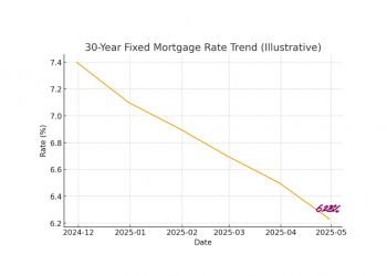 30년 고정 모기지 금리 6.23%로 하락