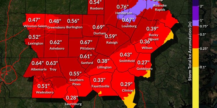 노스캐롤라이나 강력한 겨울 폭풍 상륙, 주말 내내 폭설과 한파 비상