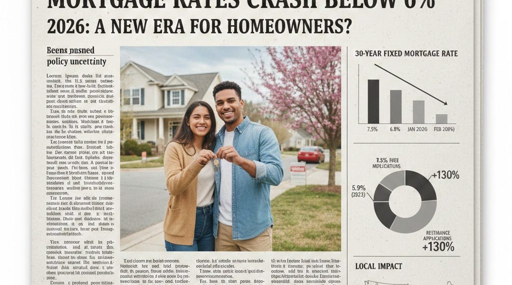 [경제] 미국 모기지 금리 ‘심리적 마지노선’ 6% 붕괴… 2022년 이후 최저