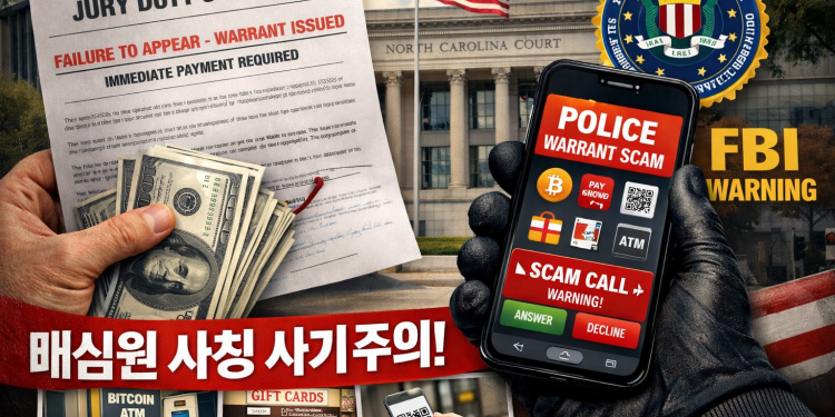 “법원 출석 통지 사칭 스캠 확산”… 노스캐롤라이나 전역서 피해 잇따라