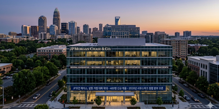 JP모건 체이스, 샬롯 거점 대폭 확대… 400명 신규 채용