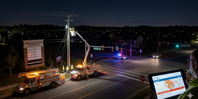 랄리-더럼 접경지대 대규모 정전… 3,300여 가구 불편