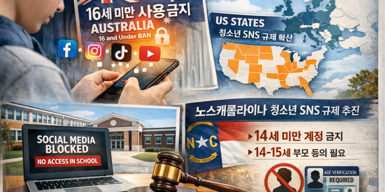 전 세계 확산되는 ‘청소년 SNS 제한’… 노스캐롤라이나도 규제 강화 움직임