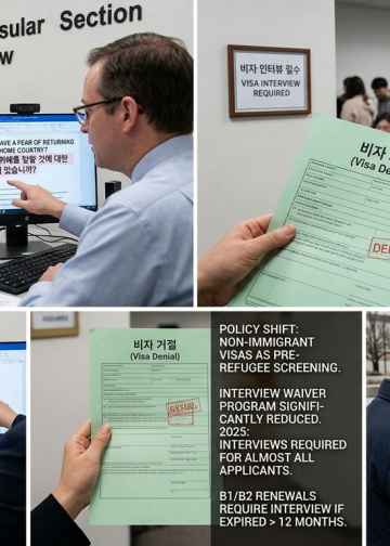 美 비자 인터뷰, 사실상 ‘사전 난민 심사’로 변질…입국 문턱 대폭 높아졌다