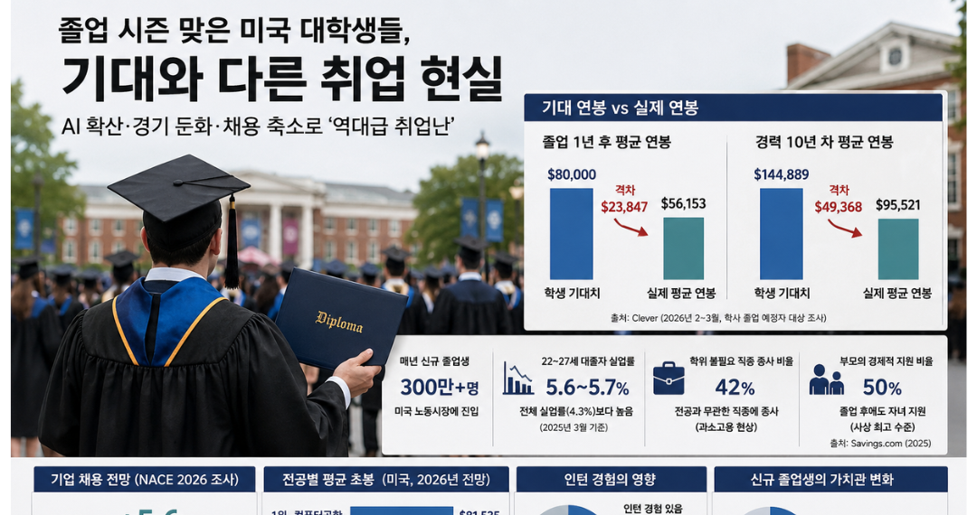 “학위만으로는 부족하다”…미국 졸업시즌 맞은 대학생들, 냉혹한 취업 현실 직면