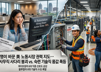 AI가 바꾼 미 노동시장 권력 지도… 대졸 ‘사무직 사다리’ 무너지고 ‘숙련 기술직’ 몸값 치솟는다