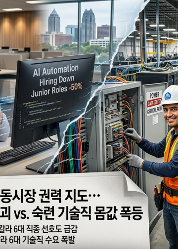AI가 바꾼 미 노동시장 권력 지도… 대졸 ‘사무직 사다리’ 무너지고 ‘숙련 기술직’ 몸값 치솟는다