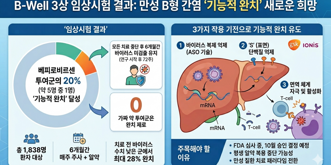 평생 알약 굴레 벗어난다…B형 간염 환자 5명 중 1명 ‘기능적 완치’ 성공