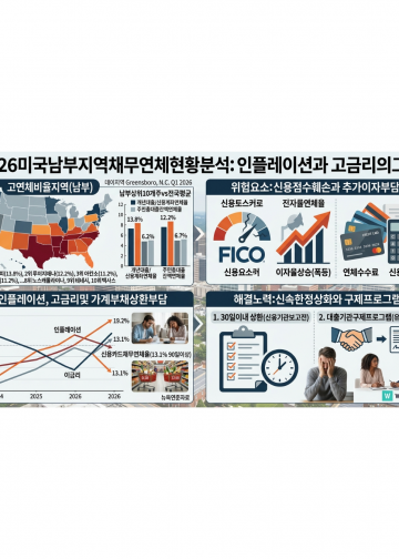 미 가계부채 연체, 남부에 집중…미시시피 전국 최고 13.8%