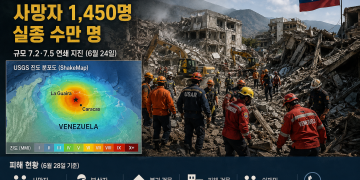 베네수엘라 강진, 닷새째 사망자 1,450명… “기적의 구조” 속 정부 대응 불만 고조