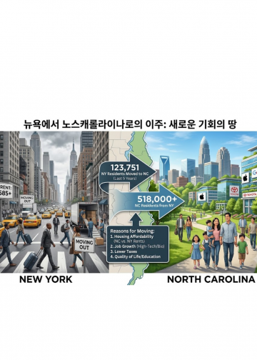 뉴욕 엑소더스 가속… 12만 명이 선택한 NC, 새 기회의 땅으로 부상