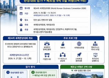 “글로벌 비즈니스 네트워크 확장 기회”… 제24차 2026 세계한상대회 참가단 모집