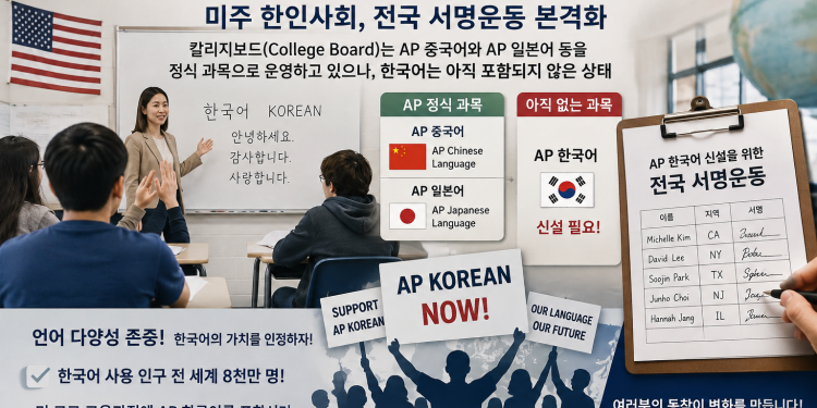 “미 고교에 AP 한국어 신설하자”… 미주 한인사회, 전국 서명운동 본격화