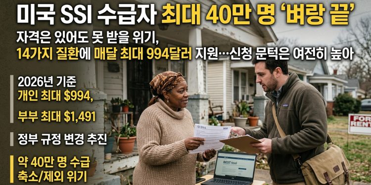 미국 SSI 수급자 최대 40만 명 혜택 잃을 수 있어