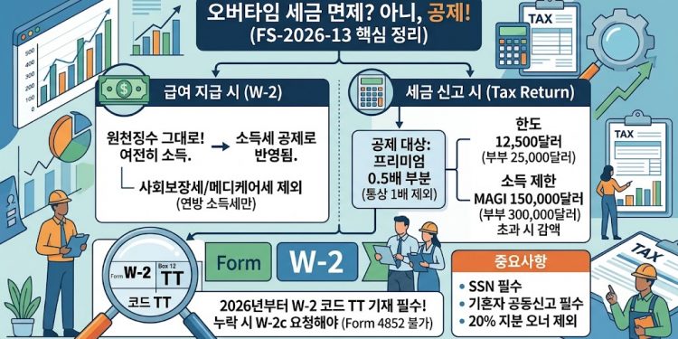 “오버타임 수당 비과세 아니다”… IRS, 초과근무 공제 세부 지침 발표