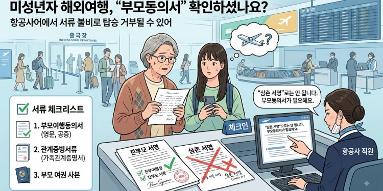 “삼촌 서명으론 안 됩니다”…미성년 자녀 조부모·친척 동반 해외여행, 부모동의서 놓치면 탑승 거부