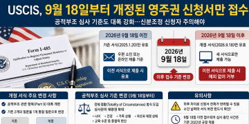 미 이민당국, 영주권 신청서 전면 개정…9월 18일부터 구서식 전면 거부