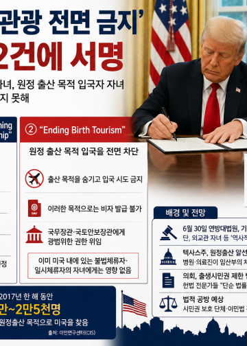 “외교관도, 테러조직도 안 된다”…트럼프, 출생시민권 다시 정조준한 새 행정명령 2건 서명