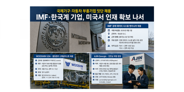 IMF부터 자동차 부품업계까지…미 전역서 인재 모시기 나선 기업들