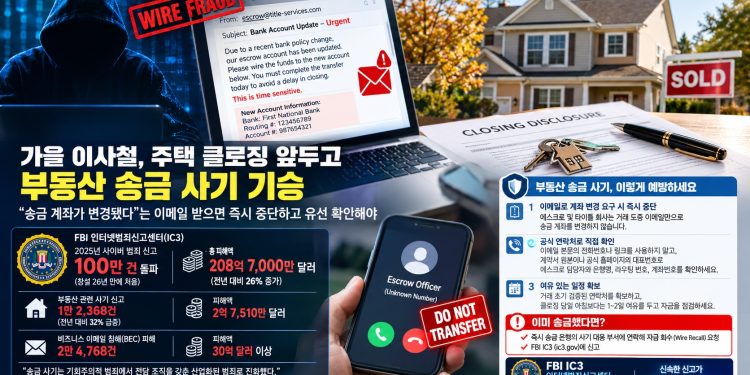 미국에서 부동산 클로징 송금 사기 기승