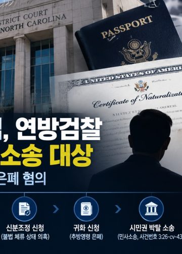 샬롯 거주 한국 국적자 시민권 박탈 소송…1996년 추방명령 은폐 주장