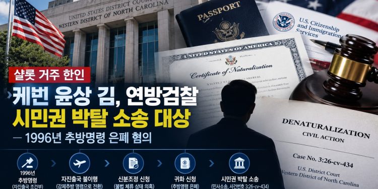 샬롯 거주 한국 국적자 시민권 박탈 소송…1996년 추방명령 은폐 주장