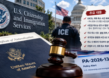 USCIS, 귀화 취소 회부 지침 개정… 허위진술·중요사실 은폐 사건 우선 회부