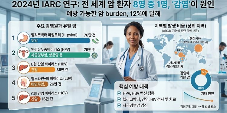 전 세계 신규 암 환자 8명 중 1명은 ‘감염’이 원인…예방책 마련 시급