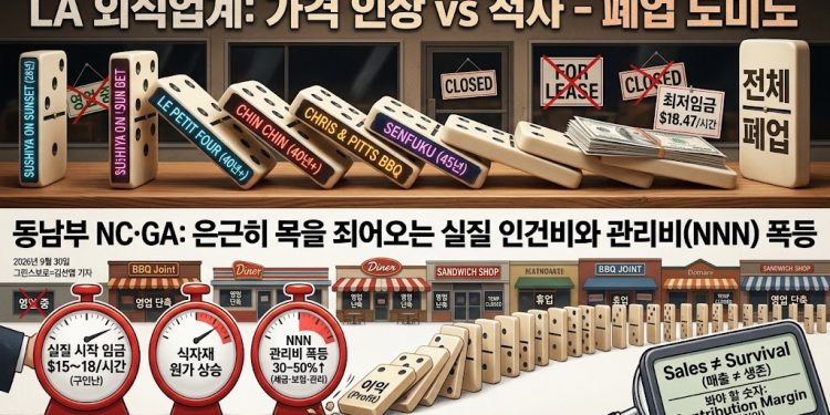 “가격 올리면 손님 끊기고, 안 올리면 적자”… 미 외식업계 ‘폐업 도미노’ 속사정