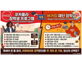 코카콜라 장학금 마감 D-16, 버거킹 장학금은 10월에 문 연다