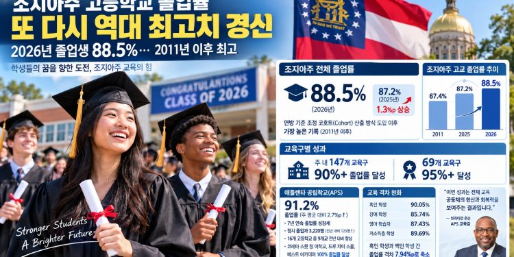 조지아주 고교 졸업률 88.5% ‘역대 최고’… APS는 91.2%로 주 평균 넘어