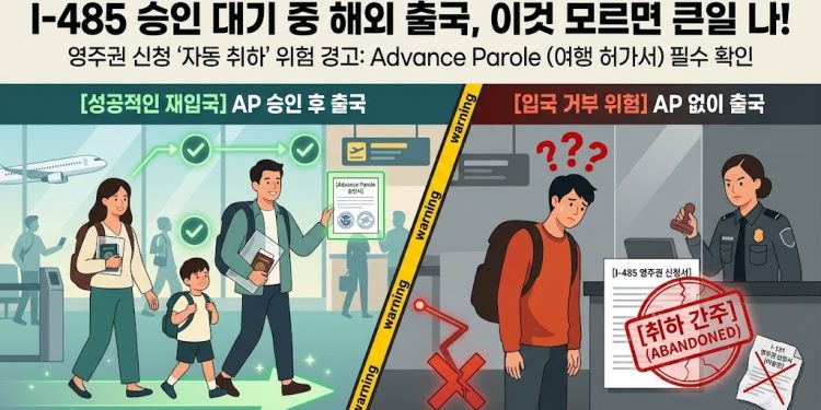 I-485 승인 대기 중 무심코 출국했다간 영주권 ‘자동 취하’ 위험