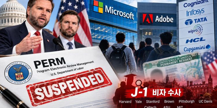 노동부, MS·어도비·인도계 IT 6곳 영주권 ‘노동인증’ 중단… “H-1B 악용” 칼 뺐다