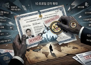 “시민권자도 안전지대 아니다”… 트럼프 행정부, 시민권 박탈(Denaturalization) 표적 범죄 10가지와 최신 동향