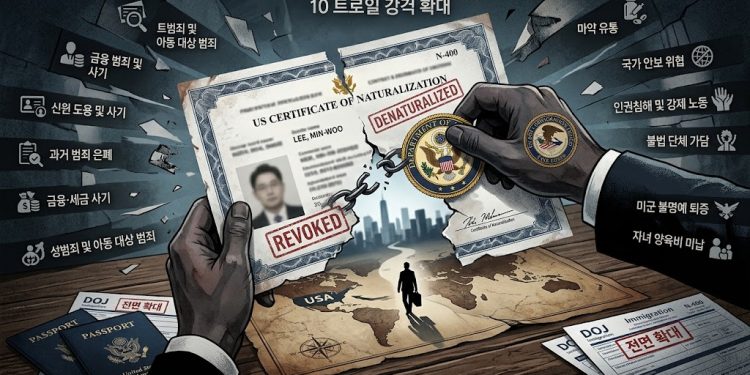 “시민권자도 안전지대 아니다”… 트럼프 행정부, 시민권 박탈(Denaturalization) 표적 범죄 10가지와 최신 동향