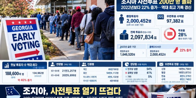 조지아 사전투표 200만 돌파