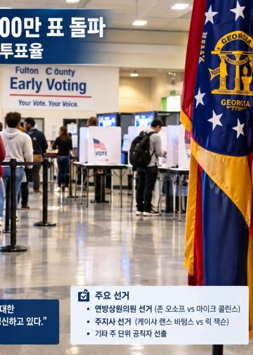 조지아 사전투표 100만 표 돌파…2022년 동기간보다 3%↑, 아시아계 2만4천 표